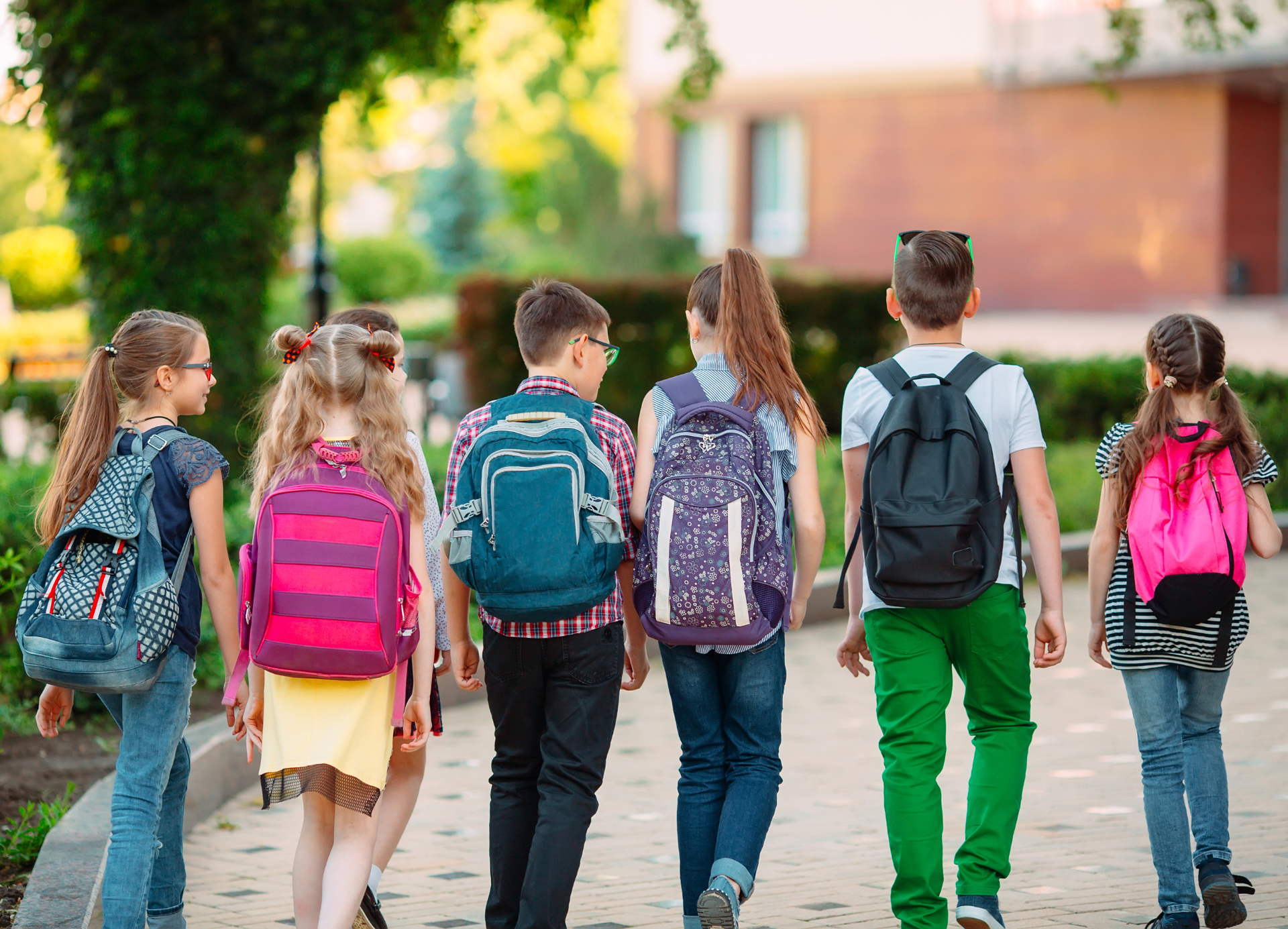 kids going to school